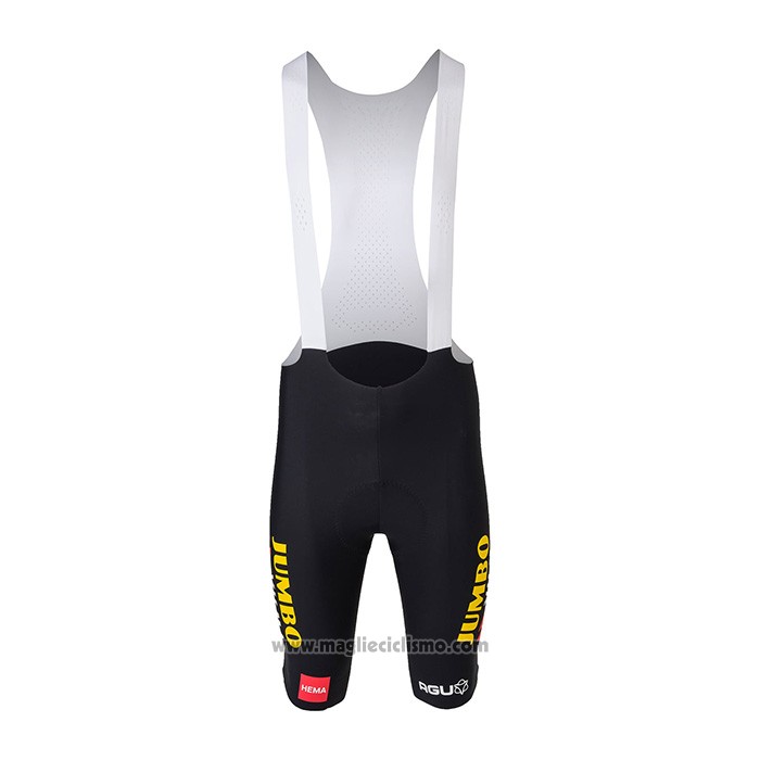 2022 Abbigliamento Ciclismo Jumbo Visma Nero Giallo Manica Corta e Salopette